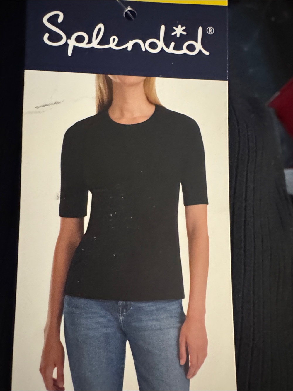 Splendid Black Short Sleeve Crewneck Tee